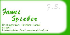 fanni szieber business card